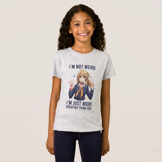 Ik ben geen rare anime meisjes grafisch t-shirt (Voorkant volledig)