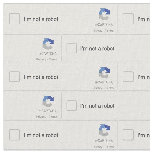 Ik ben geen robot Captcha Stof (Close Up)