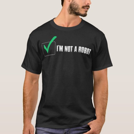 IK BEN GEEN ROBOT COOKIE NERD CAPTCHA BOT LOGIN T-SHIRT (Voorkant)