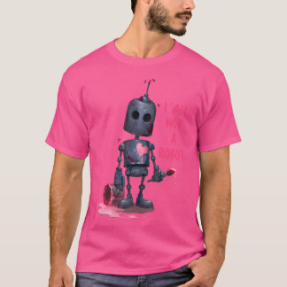 IK Ben Geen Robot Grijs Met Computer Internet T-shirt