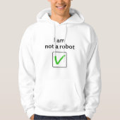 “Ik ben geen robot” hoodie (Voorkant)
