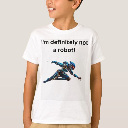 "Ik ben geen robot" Humor T-shirt (Voorkant)