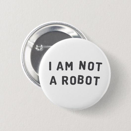 Ik ben geen robot ronde button 5,7 cm (Voorkant /achterkant)