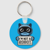 Ik ben geen robotkat sleutelhanger (Voorkant)