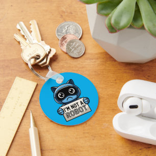 Ik ben geen robotkat sleutelhanger