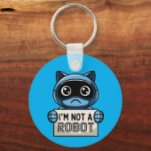 Ik ben geen robotkat sleutelhanger (Voorkant)