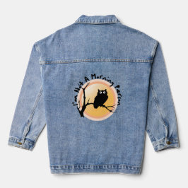 Ik ben geen 's morgens grappig citaat. denim jacket