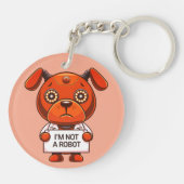Ik ben geen schattige robot hond sleutelhanger (Achterkant)