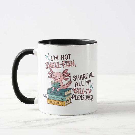 Ik ben geen schelpdier Axolotl mok - Cadeaubeker v (Links)