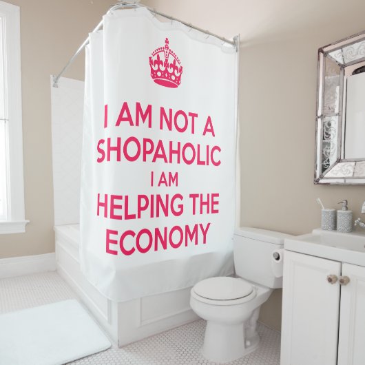 Ik ben geen shopaholic douchegordijn (In situ)