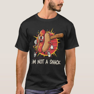 "Ik ben geen snack" Grappig hardlopende hotdog hon T-shirt