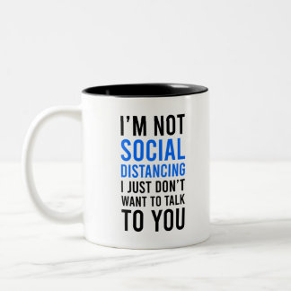 Ik ben geen sociale vervorming tweekleurige koffiemok