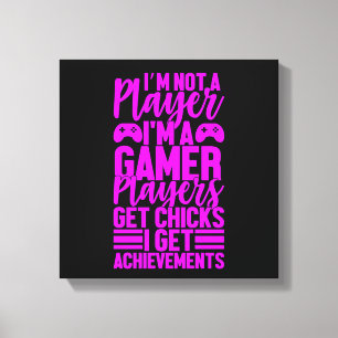 Ik ben geen speler, ik ben een gamer canvasprint canvas afdruk