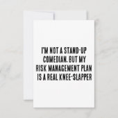 Ik ben geen stand-up comedian, maar mijn risicobeh bedankkaart (Voorkant)