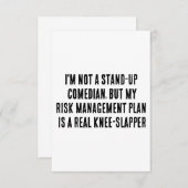 Ik ben geen stand-up comedian, maar mijn risicobeh bedankkaart (Voorkant / Achterkant)