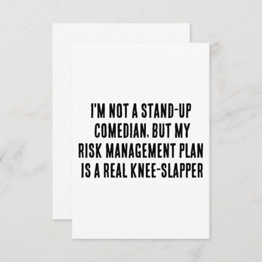 Ik ben geen stand-up comedian, maar mijn risicobeh bedankkaart (Voorkant / Achterkant)