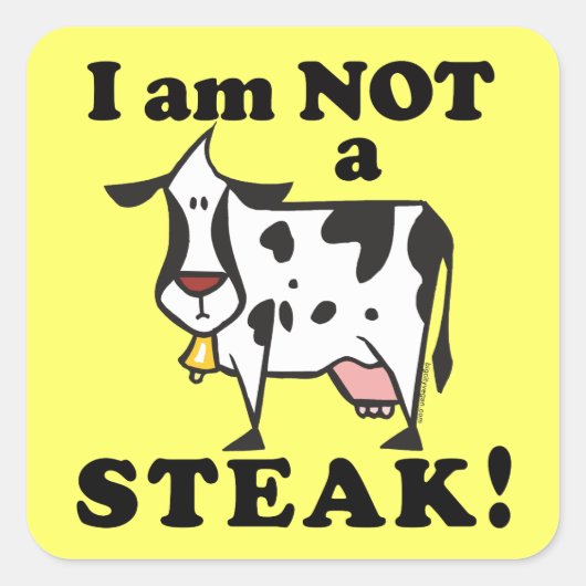 Ik ben geen Steak Animal Rights Vierkante Sticker (Voorkant)