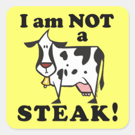 Ik ben geen Steak Animal Rights Vierkante Sticker