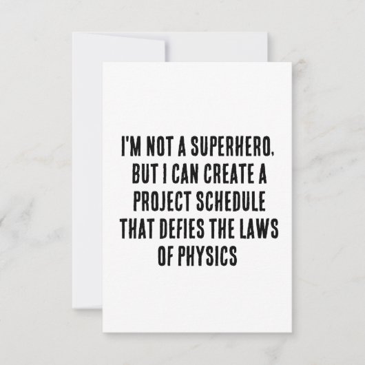 Ik ben geen superheld, maar ik kan een project cre bedankkaart (Voorkant)