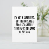 Ik ben geen superheld, maar ik kan een project cre bedankkaart (Staand voorkant)