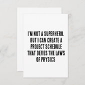 Ik ben geen superheld, maar ik kan een project cre bedankkaart (Voorkant / Achterkant)