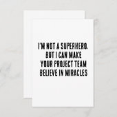 Ik ben geen superheld, maar ik kan je project make bedankkaart (Voorkant / Achterkant)