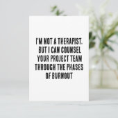 Ik ben geen therapeut, maar ik kan je project advi bedankkaart (Staand voorkant)