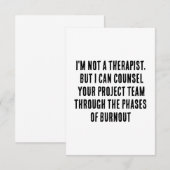 Ik ben geen therapeut, maar ik kan je project advi bedankkaart (Voorkant / Achterkant)