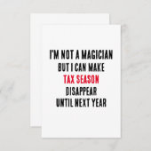 Ik ben geen tovenaar, maar ik kan het belastingsei bedankkaart (Voorkant / Achterkant)