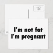 Ik ben geen Vet. Ik ben zwanger. Aankondigingskaart (Voorkant / Achterkant)