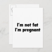 Ik ben geen Vet. Ik ben zwanger. Aankondigingskaart (Voorkant / Achterkant)