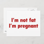 Ik ben geen Vet. Ik ben zwanger. Aankondigingskaart (Voorkant / Achterkant)