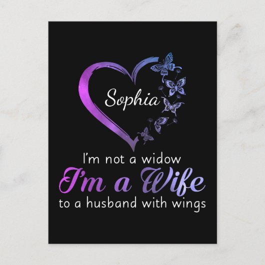Ik ben geen weduwe... ik ben vrouw van een man met briefkaart (Voorkant)