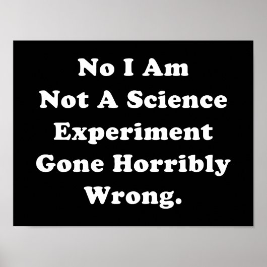 Ik ben geen wetenschappelijk experiment dat vresel poster (Voorkant)