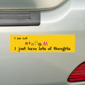 Ik ben geen willekeurige Bumpersticker (Op auto)