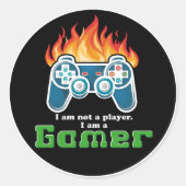 Ik ben geen zwarte coole moderne joystick ronde sticker (Voorkant)