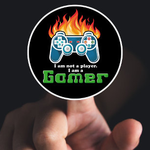 Ik ben geen zwarte coole moderne joystick ronde sticker