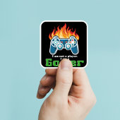 Ik ben geen zwarte coole moderne joystick vierkante sticker