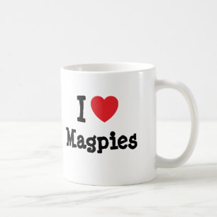 Ik ben gek op aangepast Magpies hart Koffiemok