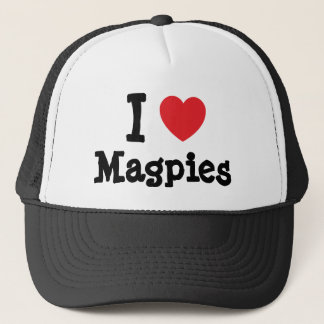 Ik ben gek op aangepast Magpies hart Trucker Pet