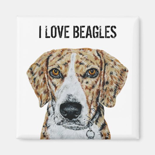 Ik ben gek op Beagles Magnet (Voorkant)