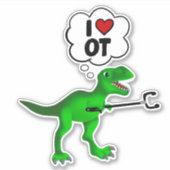 Ik ben gek op beroepshalve dinosaurus Sticker (Voorkant)