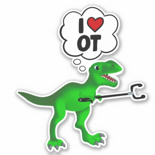 Ik ben gek op beroepshalve dinosaurus Sticker (Voorkant)