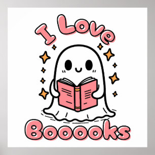 Ik ben gek op boeken over Ghost Halloween Poster