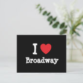Ik ben gek op Broadway-hart op maat Briefkaart (Staand voorkant)