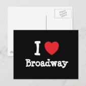 Ik ben gek op Broadway-hart op maat Briefkaart (Voorkant / Achterkant)