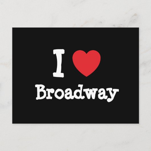 Ik ben gek op Broadway-hart op maat Briefkaart (Voorkant)