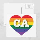 Ik ben gek op California Rainbow Heart Briefkaart (Voorkant / Achterkant)