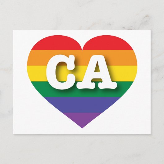 Ik ben gek op California Rainbow Heart Briefkaart (Voorkant)