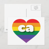 Ik ben gek op California Rainbow Heart Briefkaart (Voorkant / Achterkant)